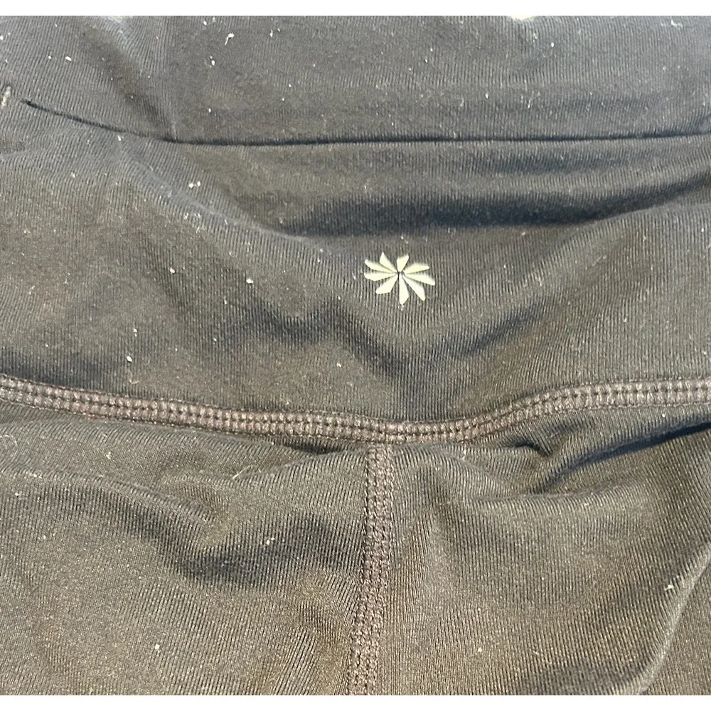 Athleta‎ Women's Black Athletic Leggings High Waist Side Pockets Size S